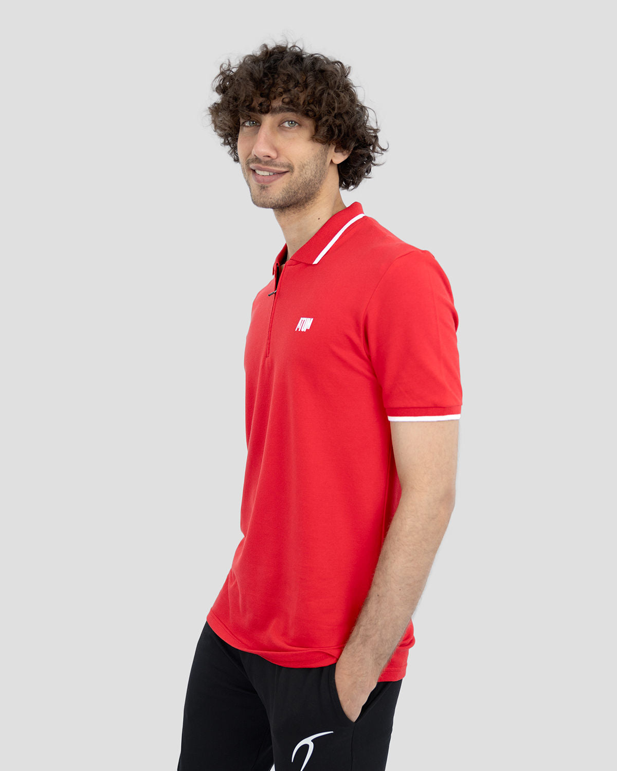 Men's Red Polo Shirt-Atum -47629261