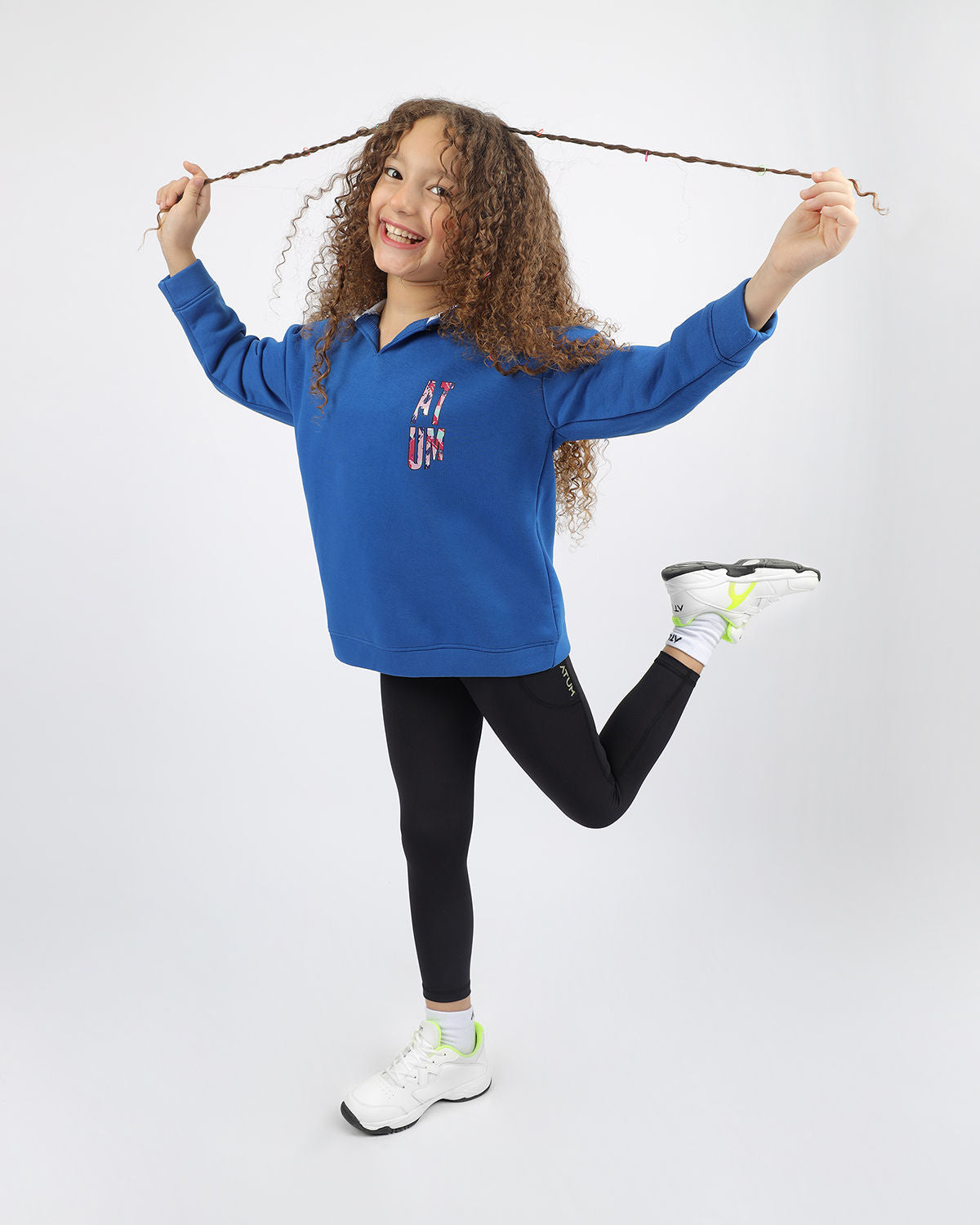 Oversized Girl's Blue Sweatshirt-Atum -80196060