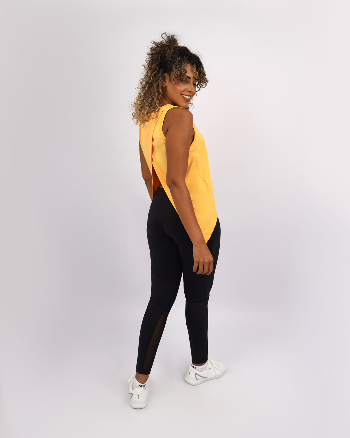 Women's Cross Back Gold Top