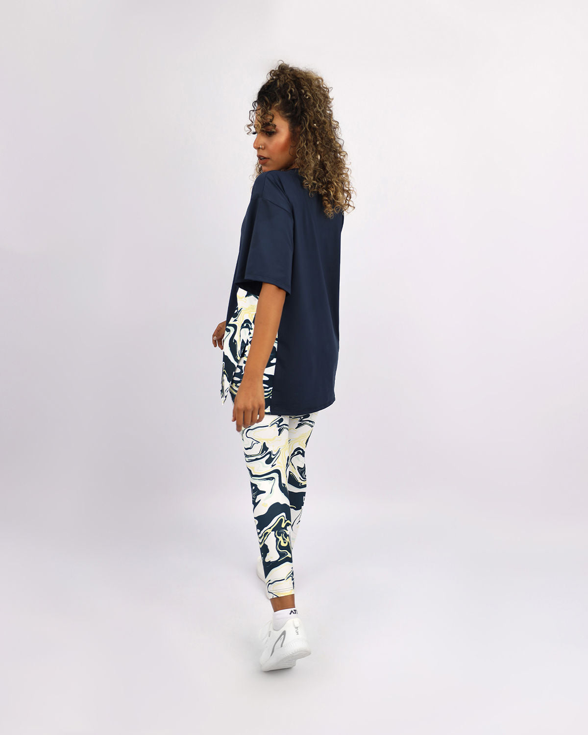 Women's Oversized Navy T-Shirt-Atum -72727339