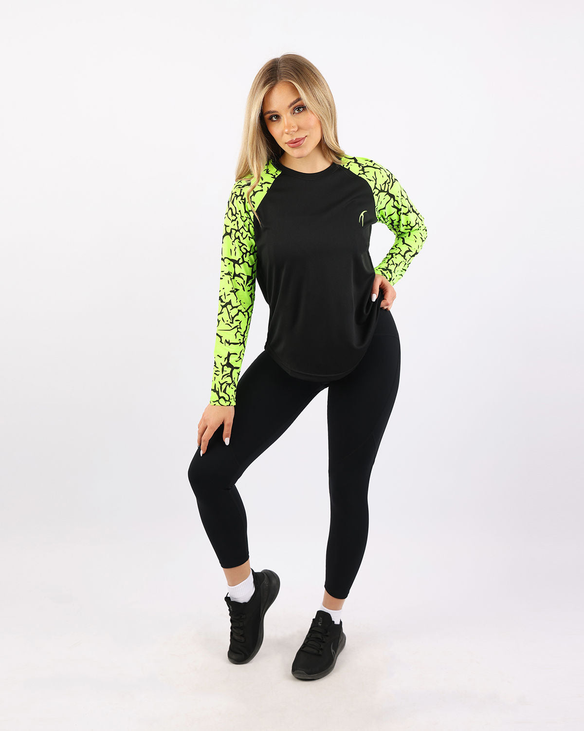 Crew Neck Long Sleeve Green Top-Atum -41053562