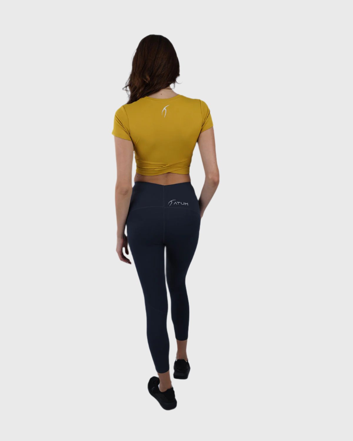 Twisted Short Sleeves Yellow Crop Top-Atum -36278270