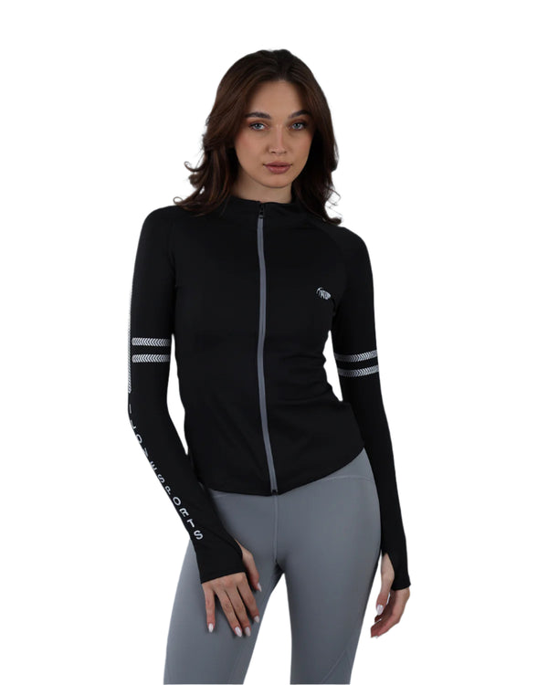 Athleisure Inspire Zip Black Jacket-Atum -75015788