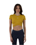 Twisted Short Sleeves Yellow Crop Top