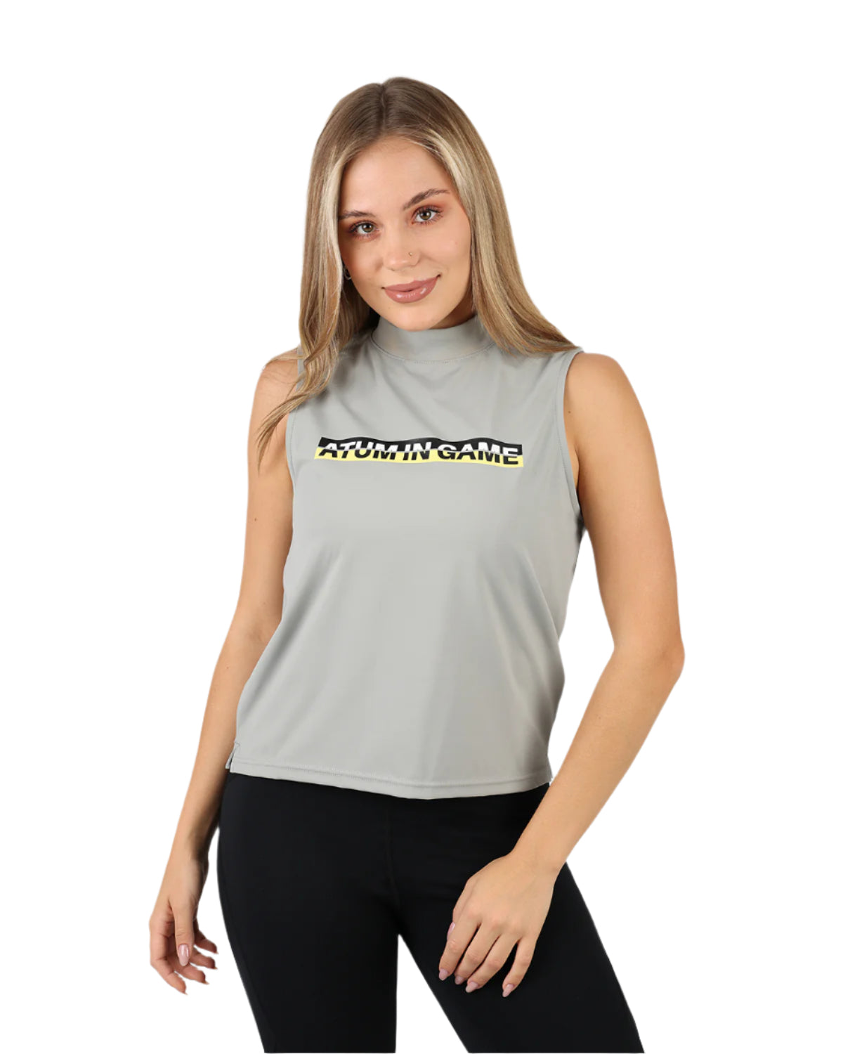 Sleeveless Training Gray Tank Top-Atum -57761485
