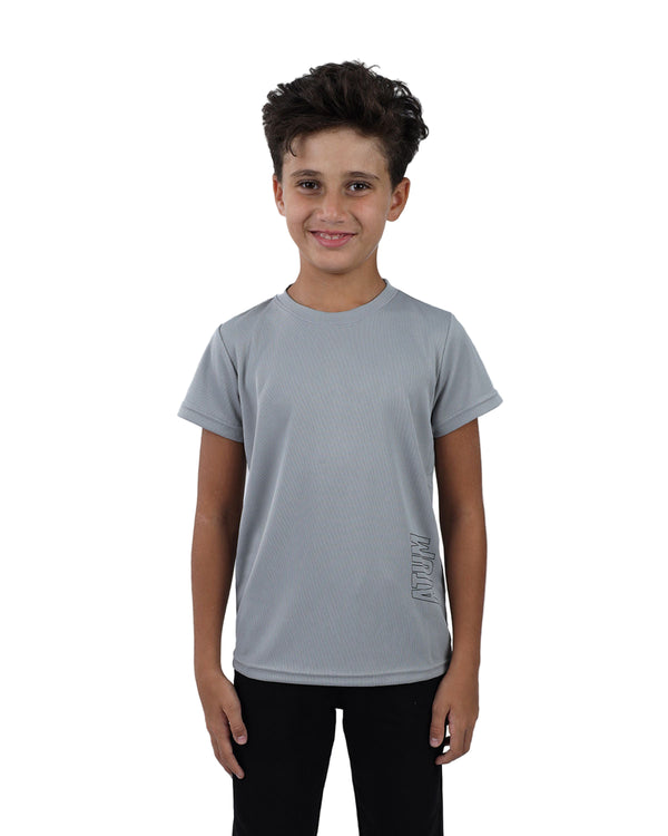 Dri-Fit Boys Basic Gray T-Shirt-Atum -75387418