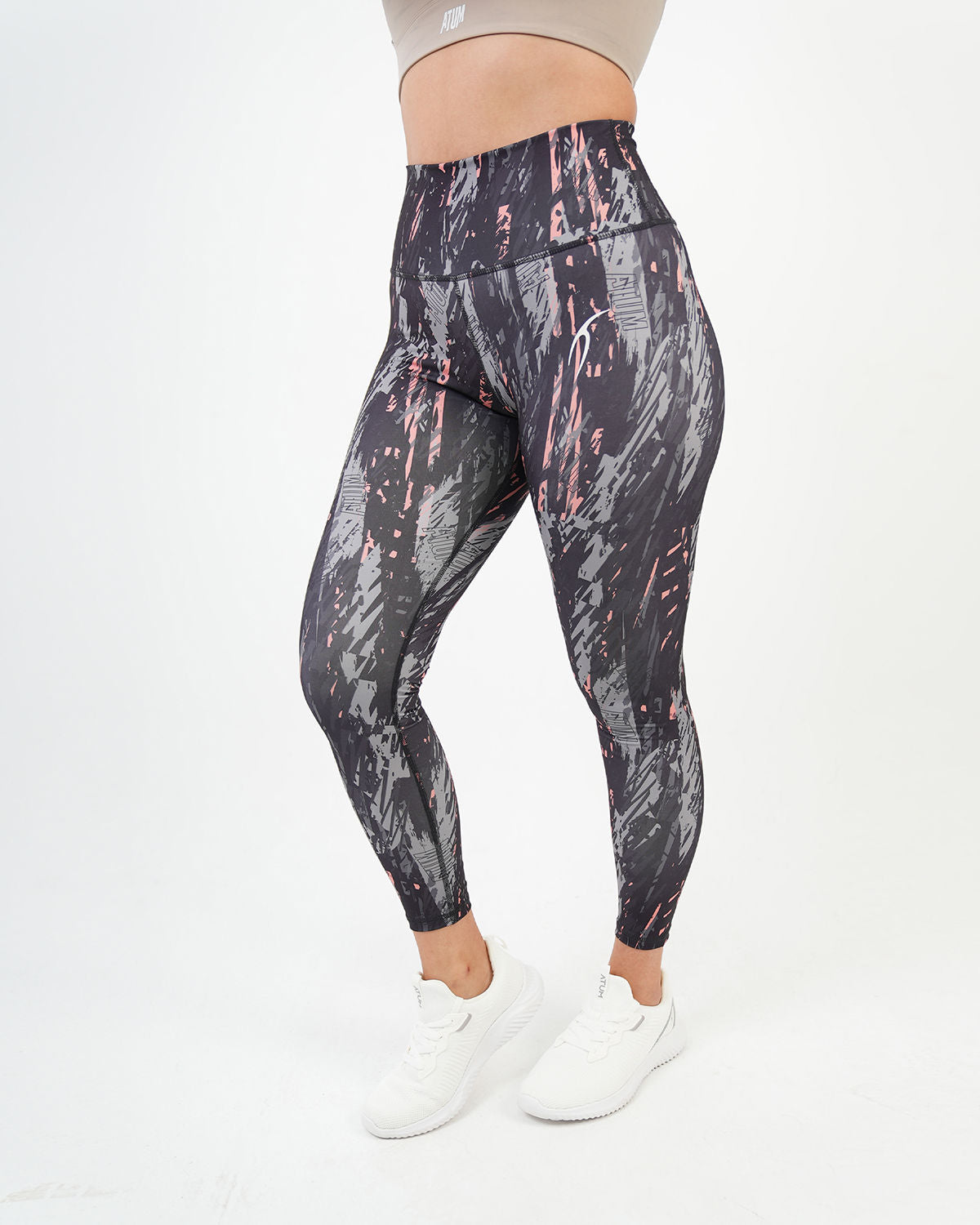 Marble Printed Gray Leggings-Atum -30715976