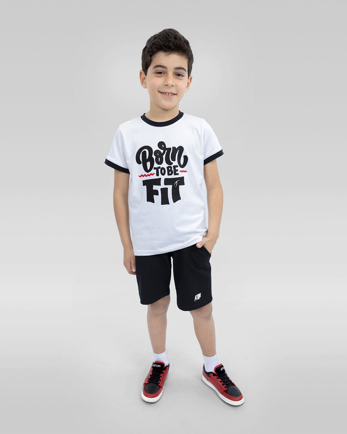 Be Fit Crew-Neck White T-Shirt-Atum -58869066