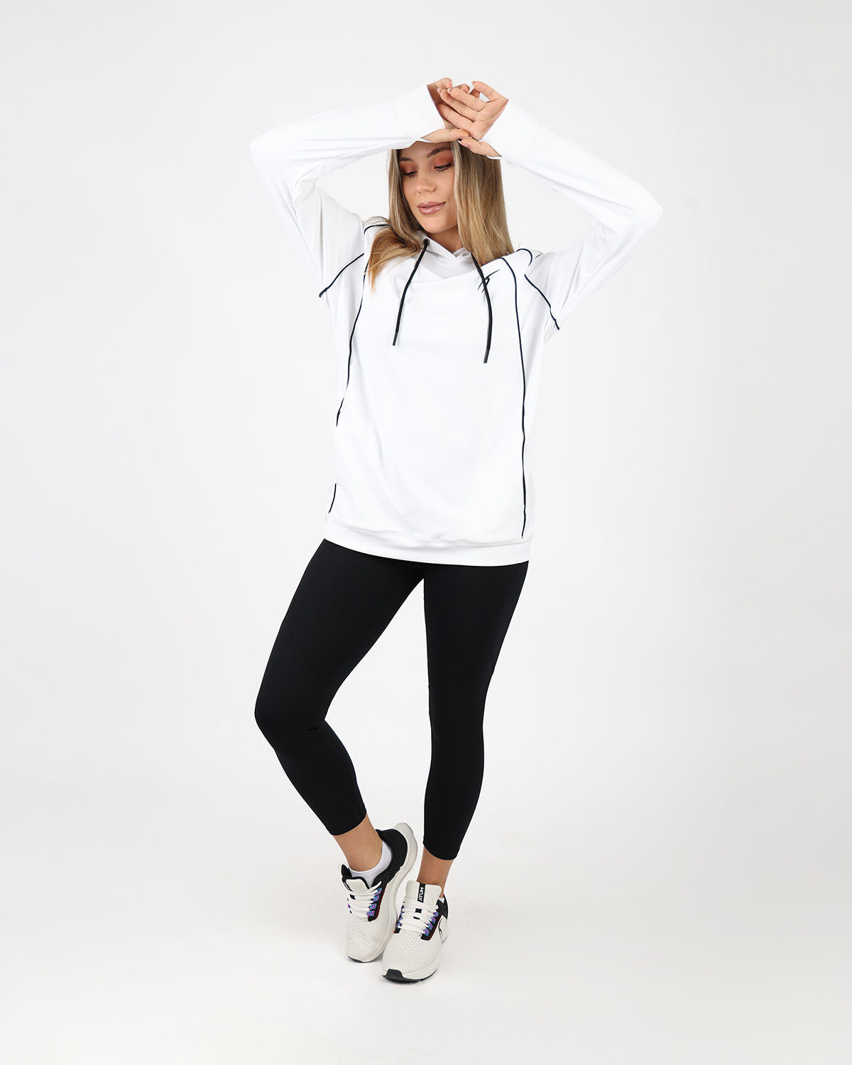 Long-Sleeve Training White Hoodie-Atum -81299193