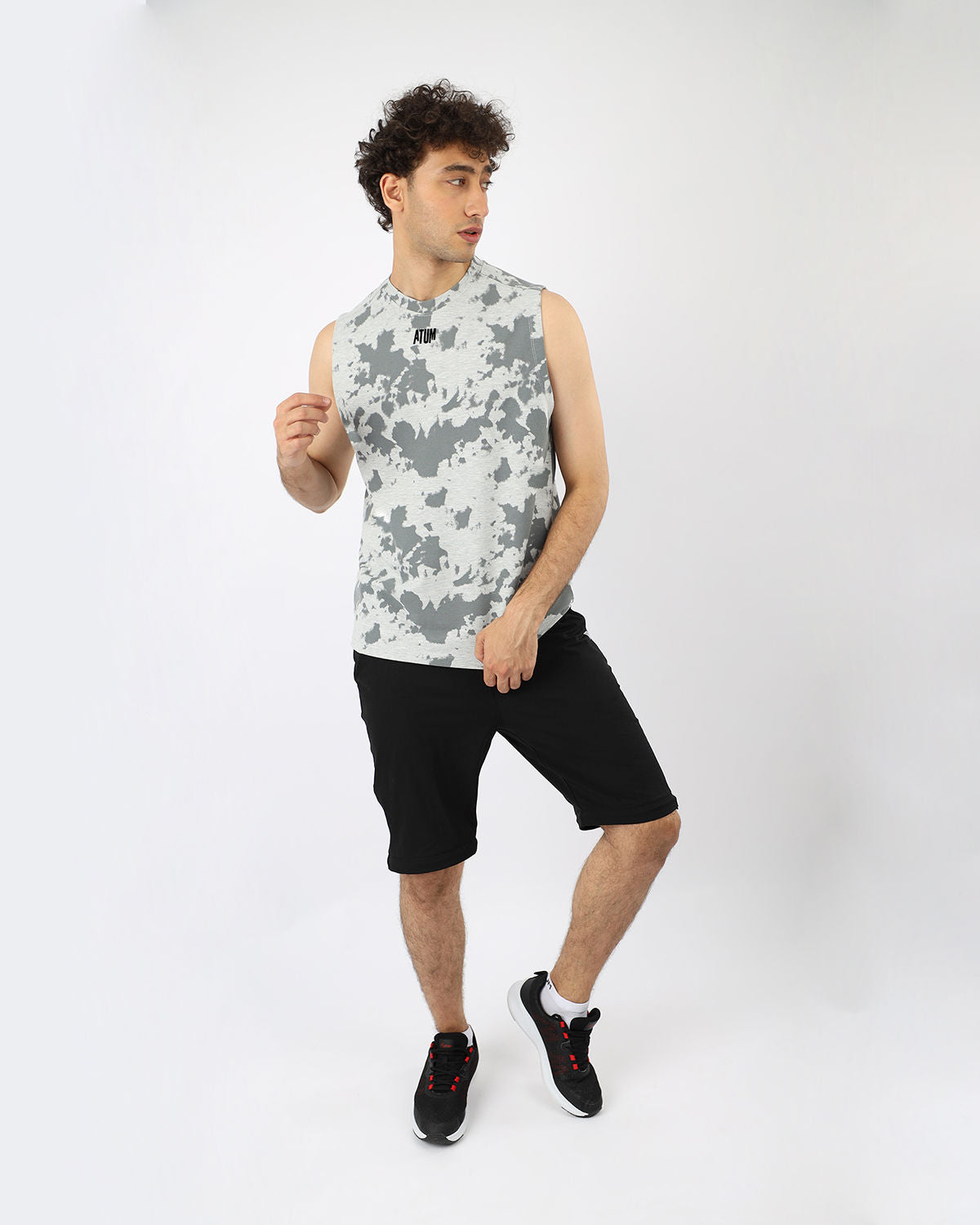 Men's Essential Gray Tank Top-Atum -16841817