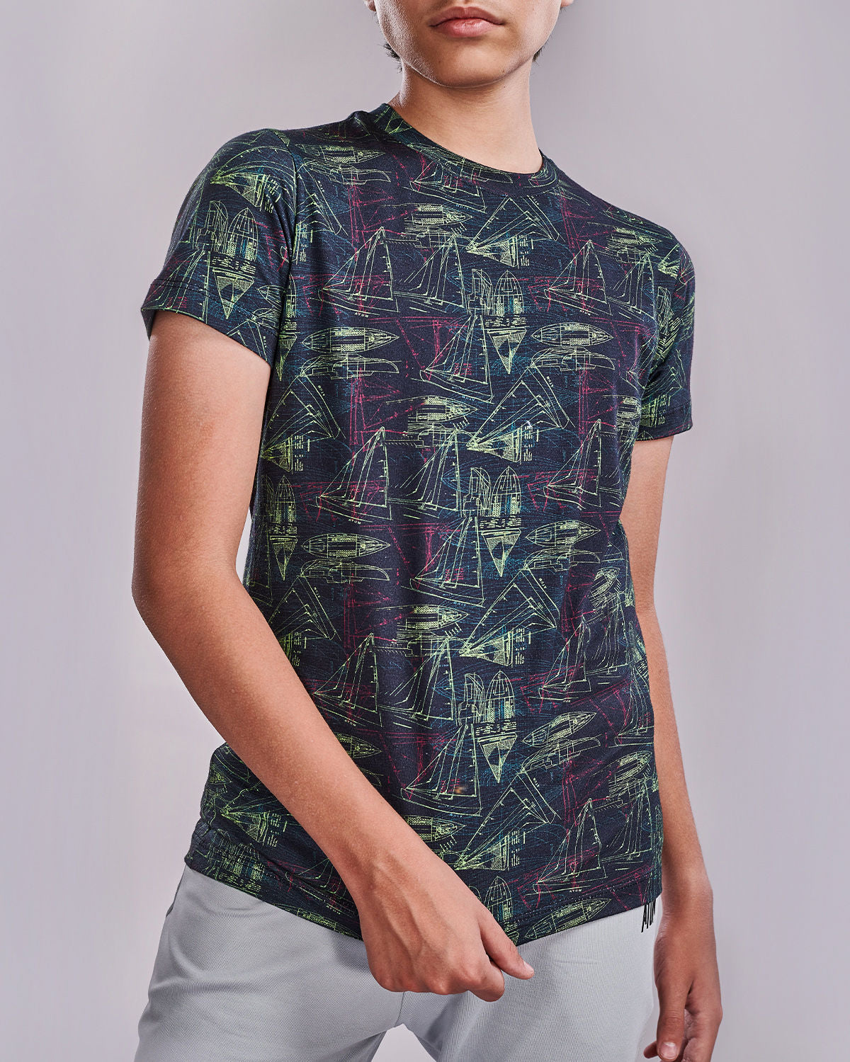 Sailor Mystery Boy's Navy T-Shirt-Atum -93550062