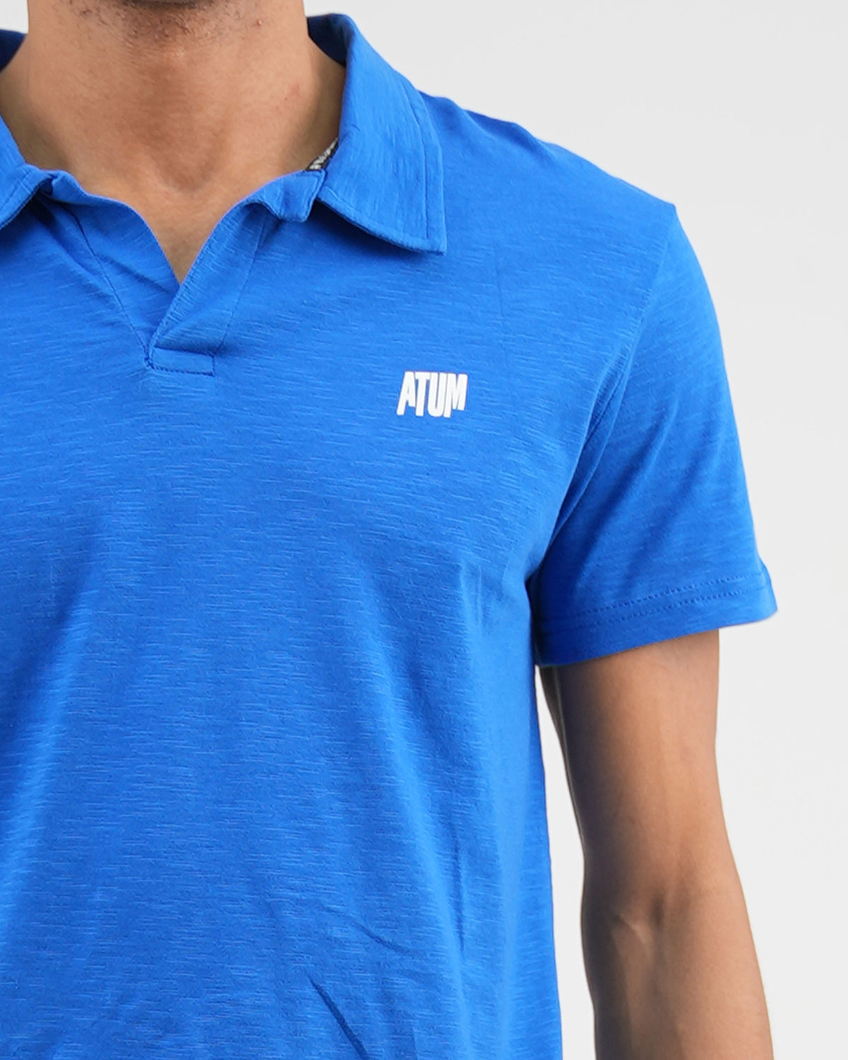 Comfort Slub Blue Polo Shirt-Atum -6281907