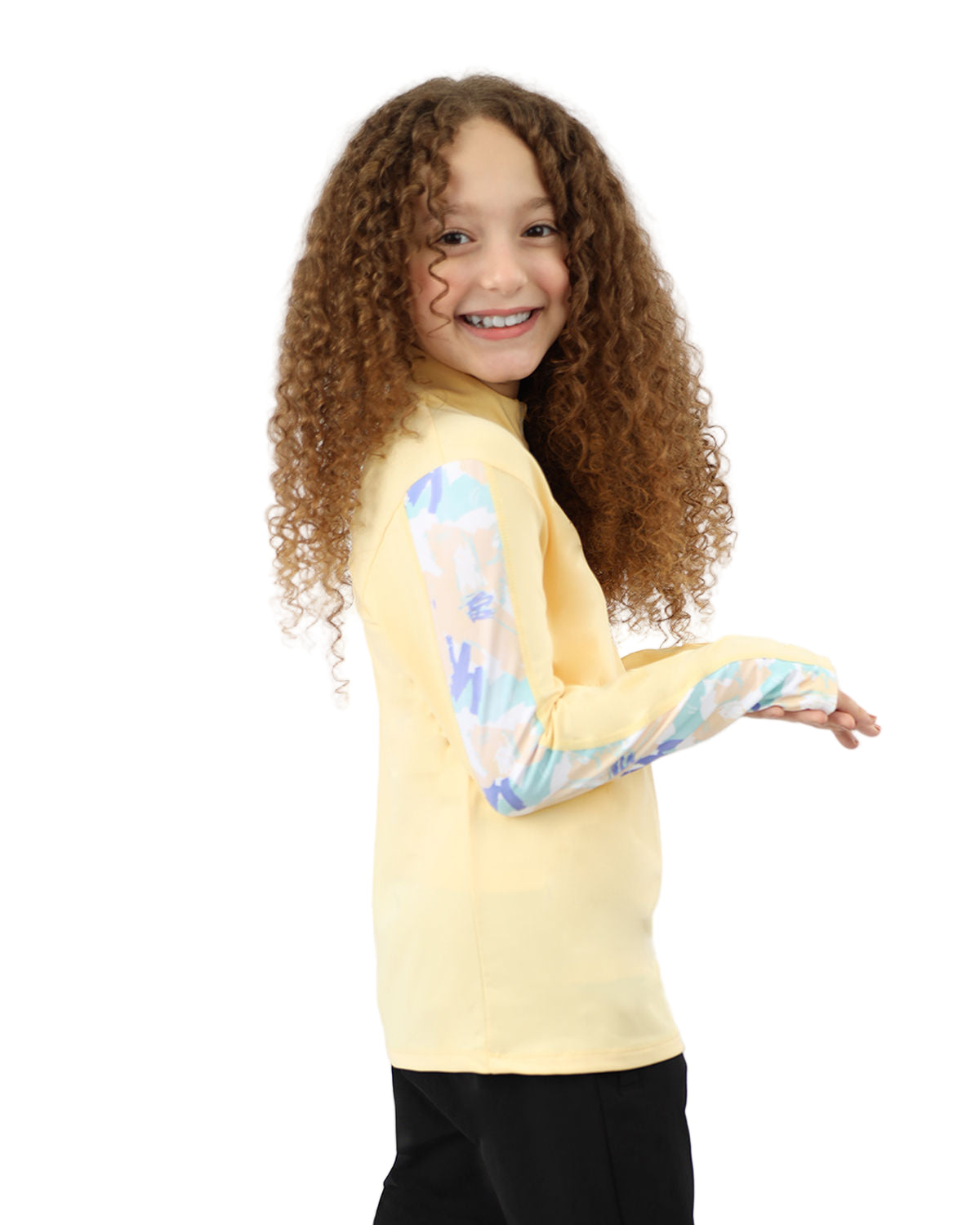 Long Sleeves Girl's Yellow Top-Atum -50988911