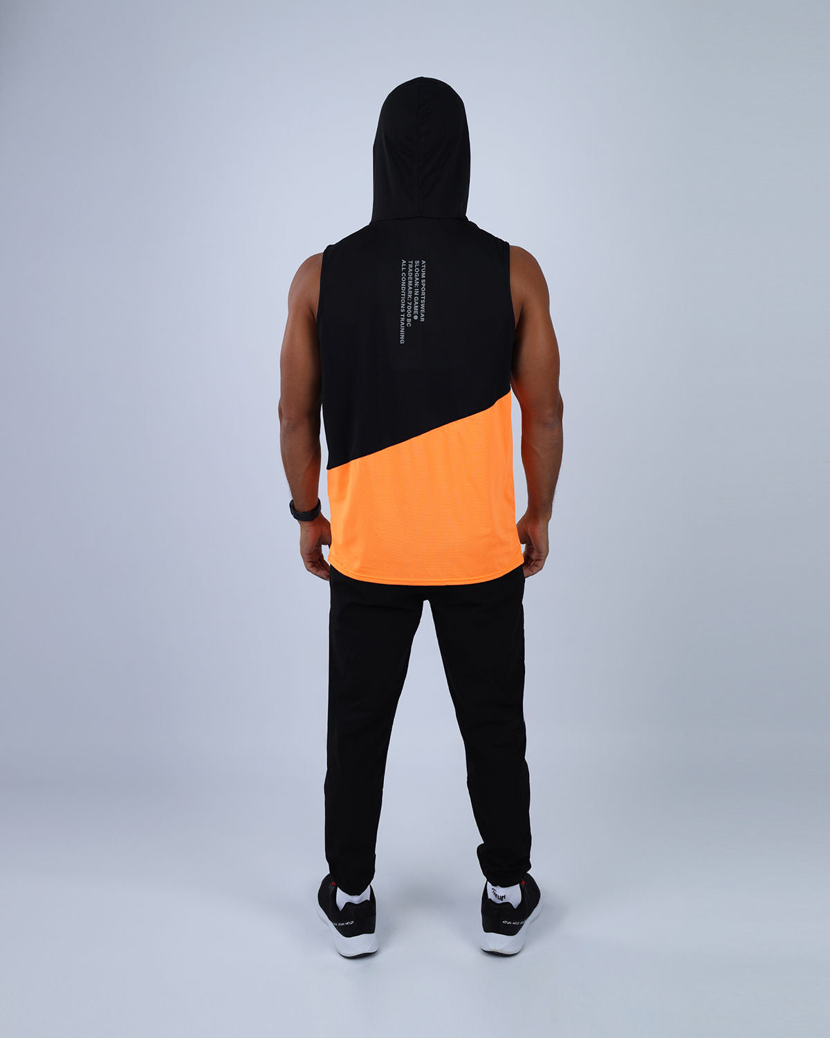 Sleeveless Breathable Orange Hoodie-Atum -31723158