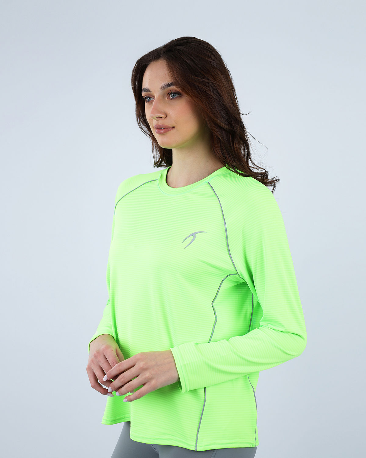 Slim Long Sleeve Lime Green Top-Atum -55315624