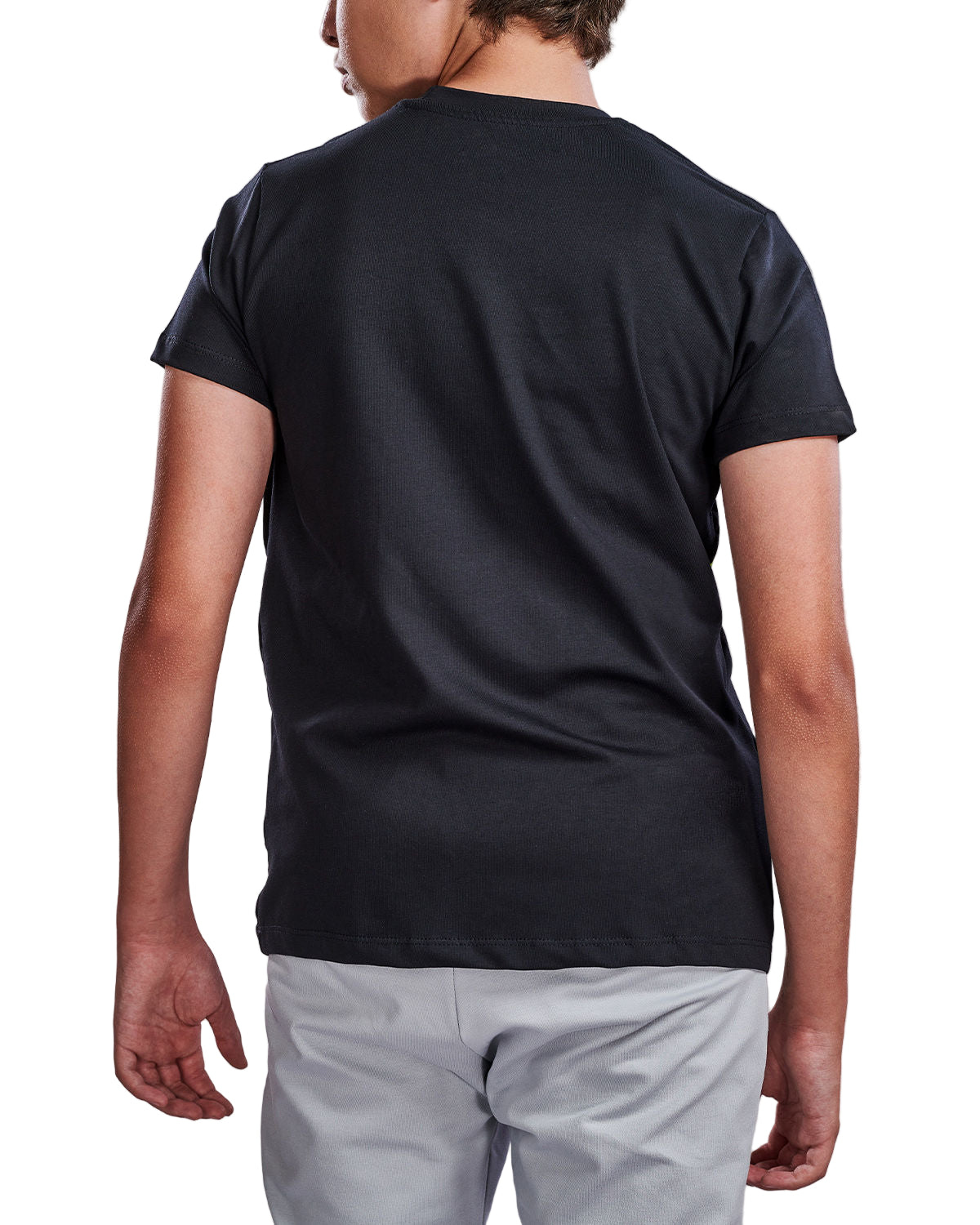 Boy's Basic Printed Black T-shirt