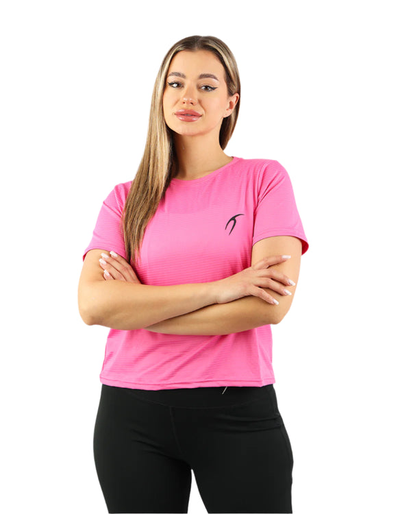 Freedom Short-Sleeves Fuchsia Training Top-Atum -43685943