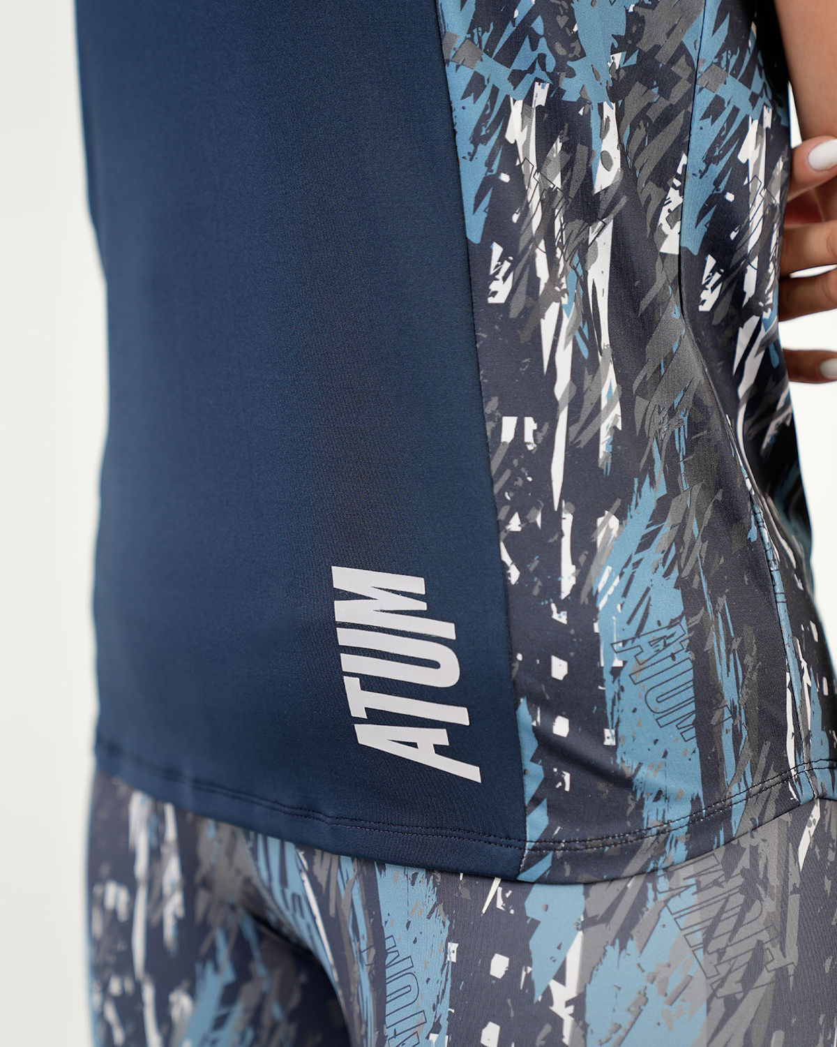Marble Printed Navy Tank Top-Atum -76712173