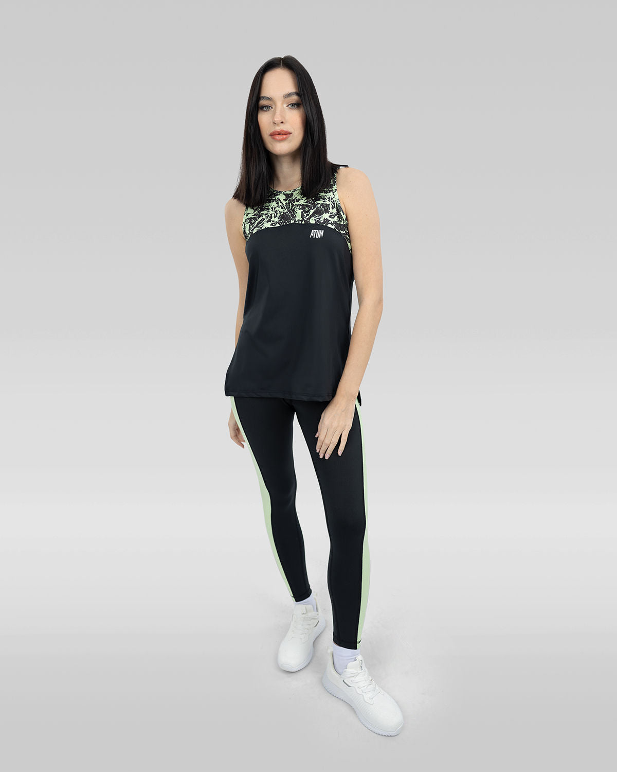 Flowery Plain Black Leggings-Atum -44563952