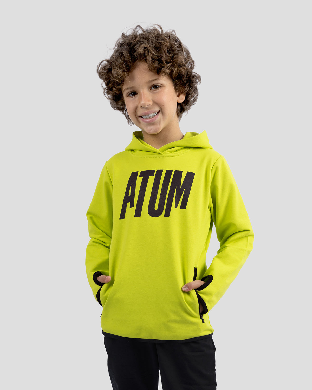 Boy's High Neck Hoodie-Atum -91044449