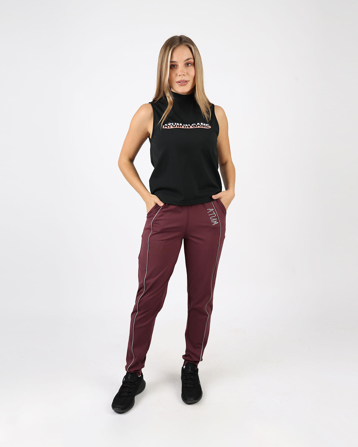 Relaxed Fit Burgundy Pants-Atum -6408350