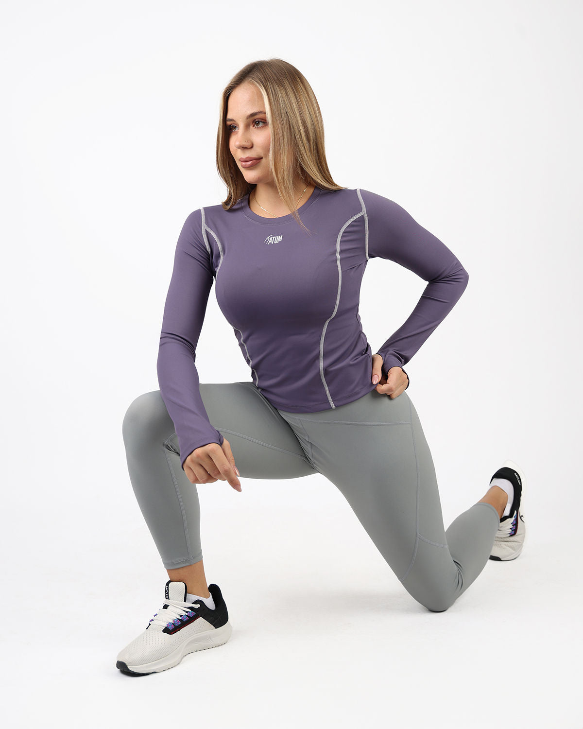 Streamline Long Slevess Women's Violet Top-Atum -57987427
