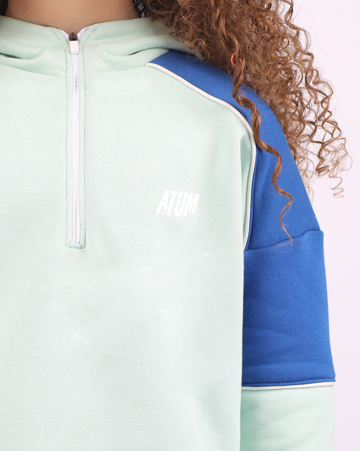 Girl's Quarter Mint Zip Hoodie-Atum -4960070