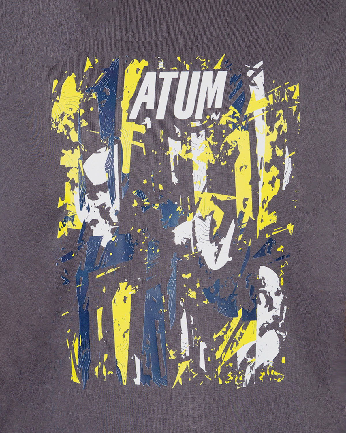 Oversize Printed Women's Gray T-Shirt-Atum -22297444