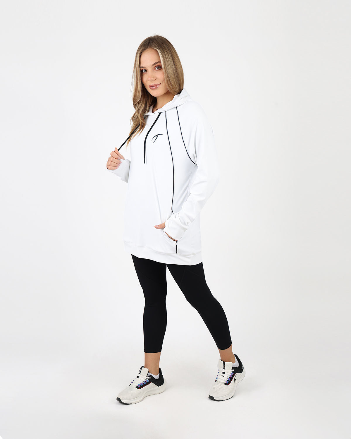 Long-Sleeve Training White Hoodie-Atum -89460614