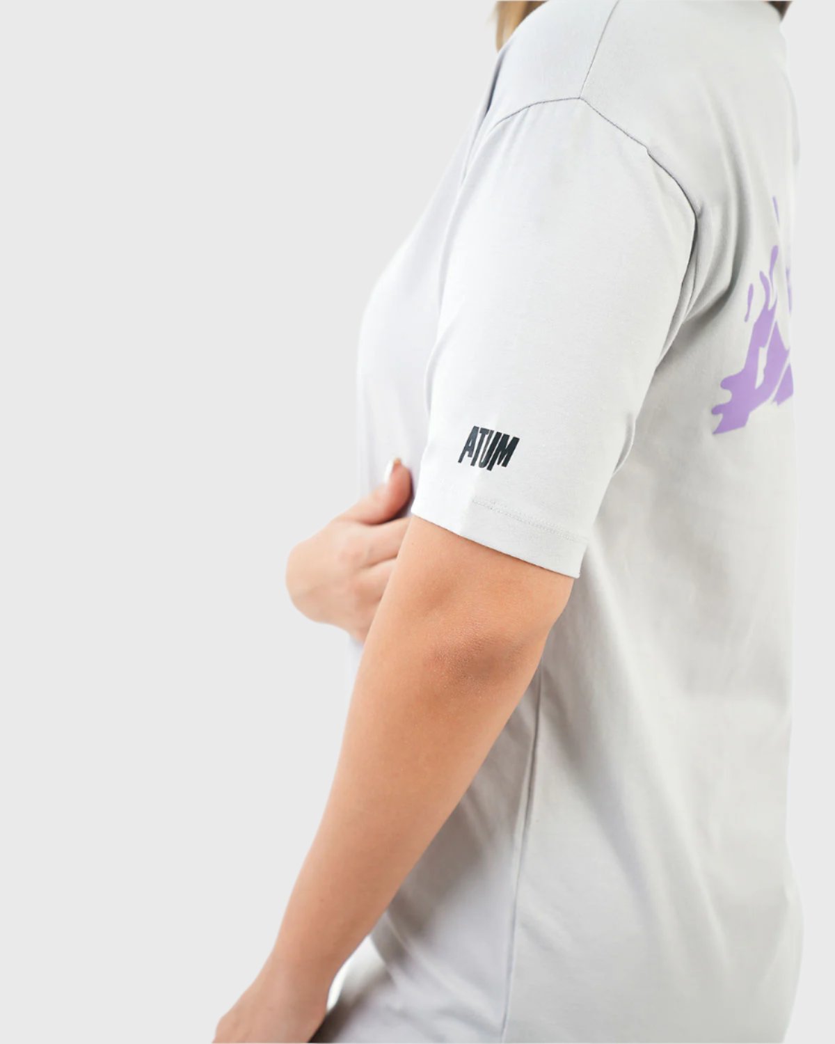 Oversized Splash Gray T-Shirt-Atum -2542684