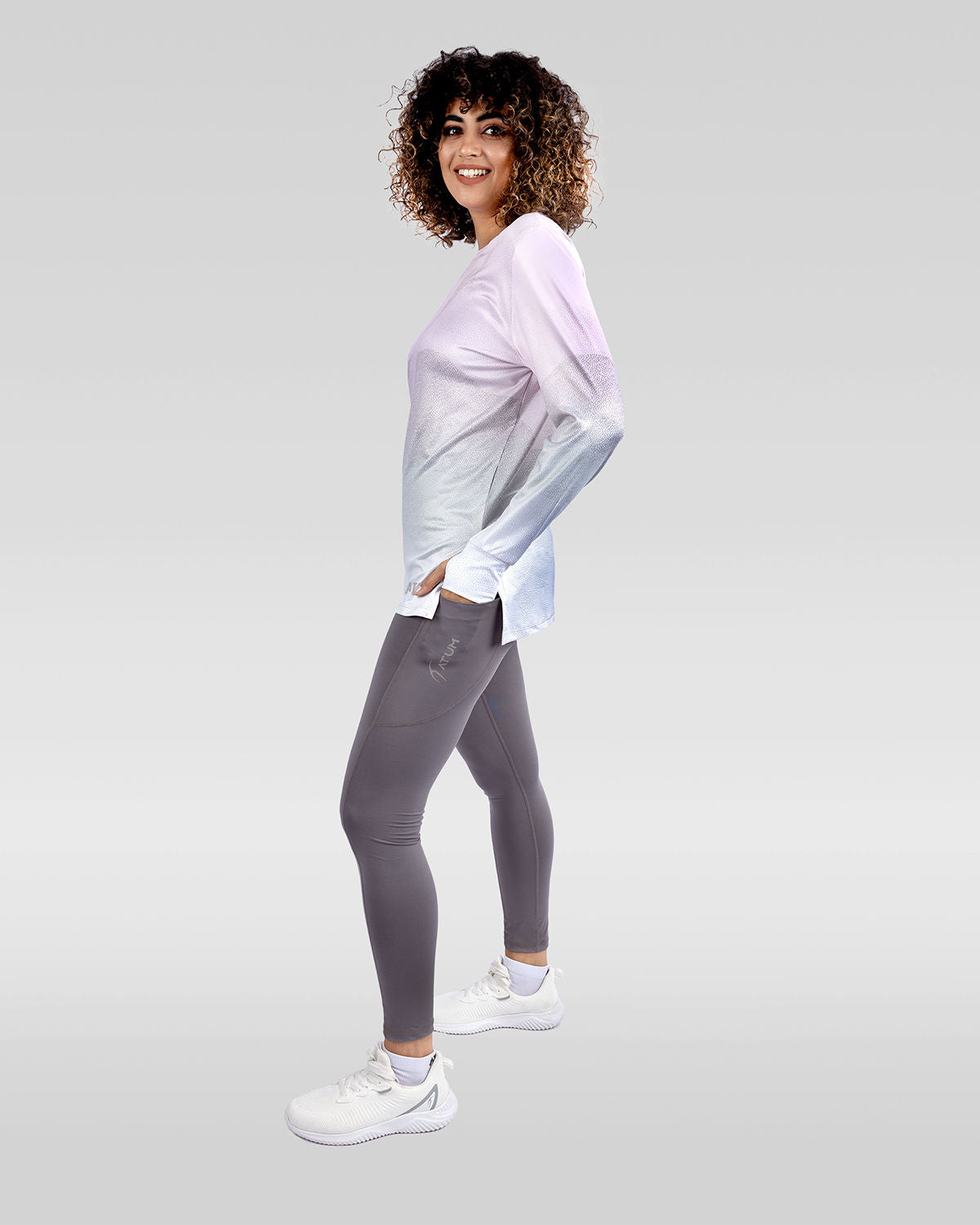 Women's Gradient Pink Top-Atum -87314469