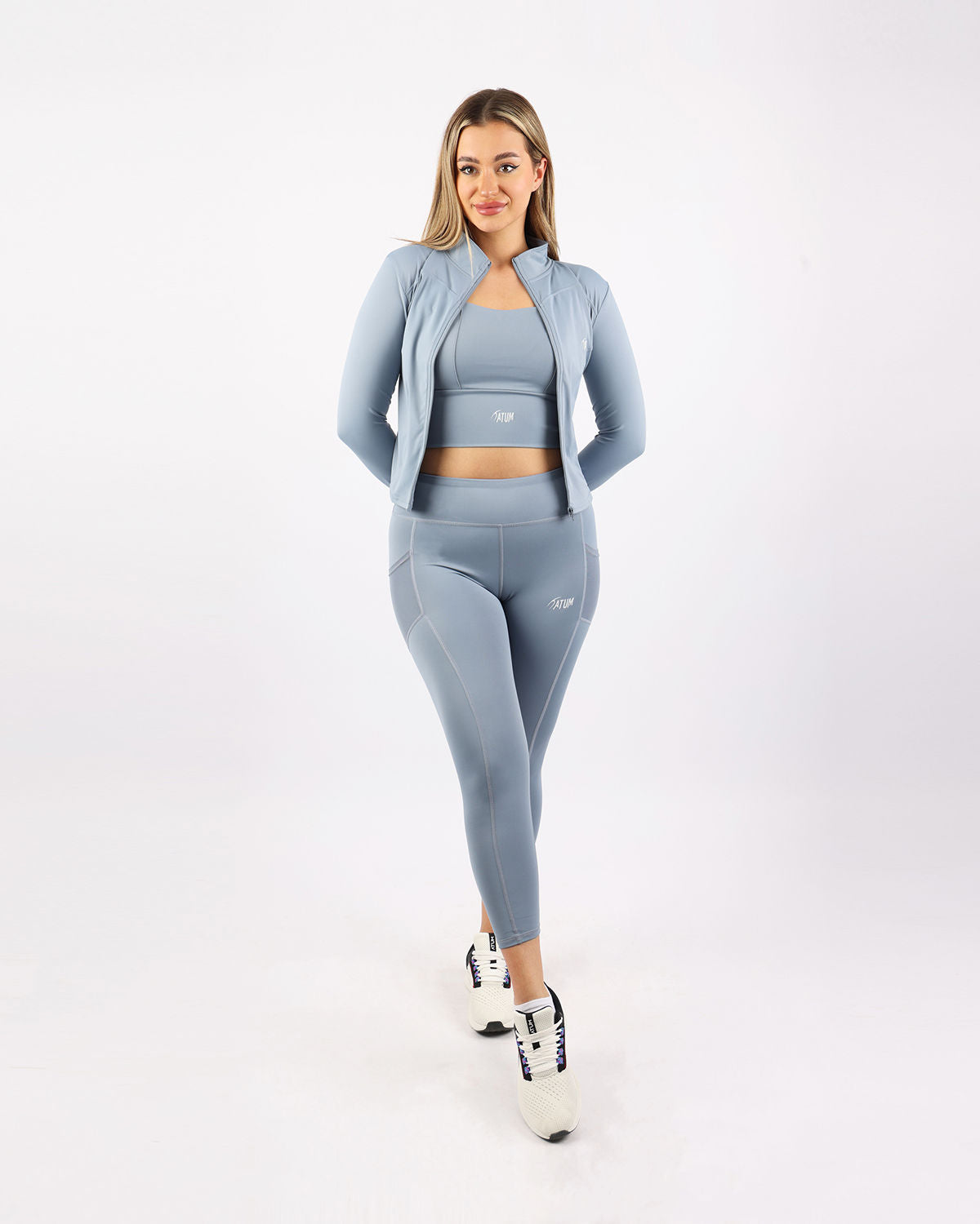 Pocket Flex Capri Blue Leggings-Atum -37040854