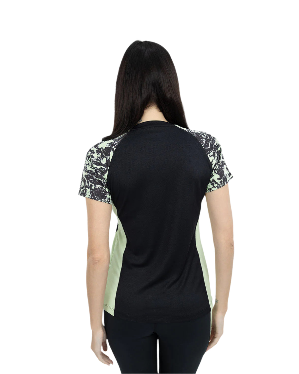 Women's Short Sleeves Black T-Shirt-Atum -19449791