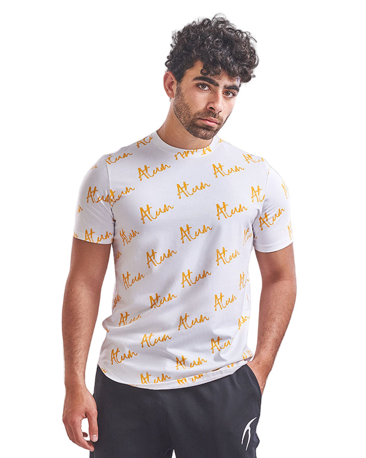 Men's Basic Printed White T-Shirt