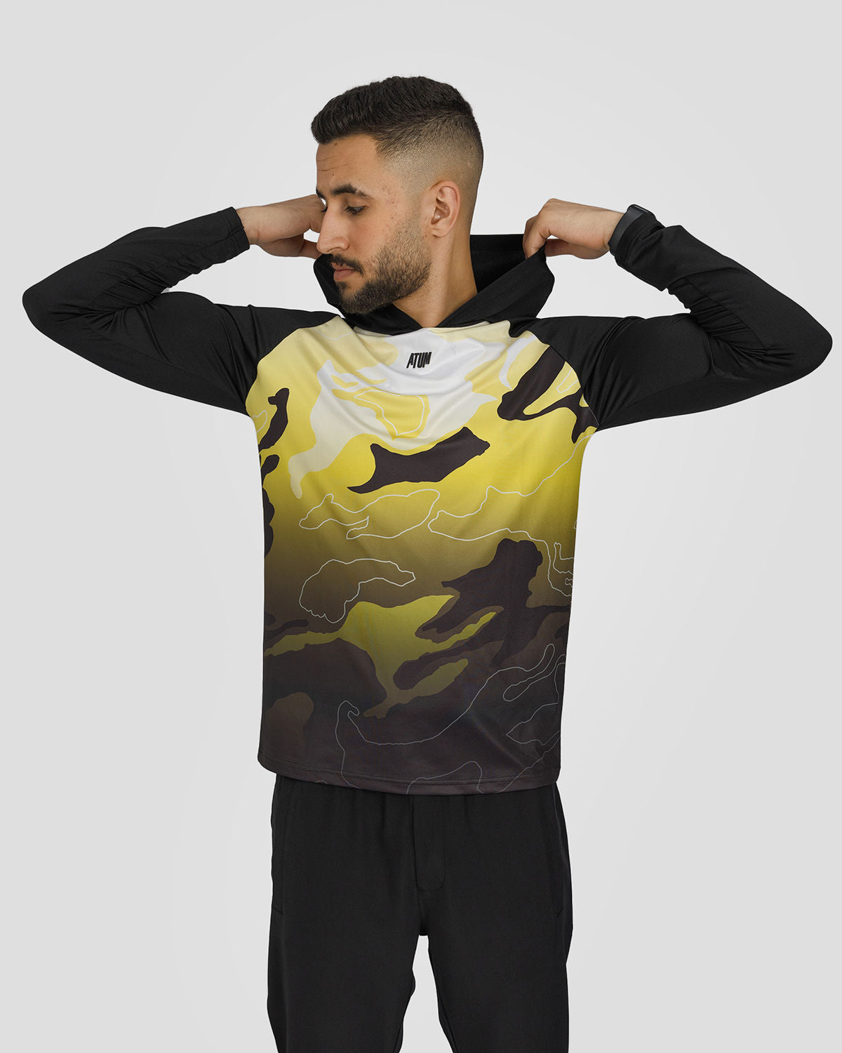 Training Long Sleeves Men's Yellow T-Shirt-Atum -38897570