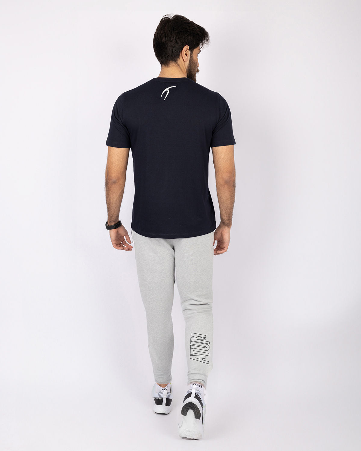 Basic Cotton Navy T-Shirt-Atum -36217721