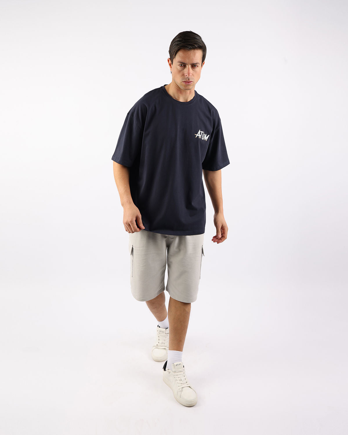 Essential Cargo Men's Gray Shorts-Atum -84842307