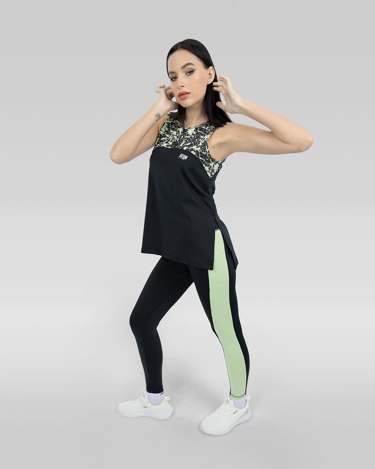 Printed Black Tank Top-Atum -11069970