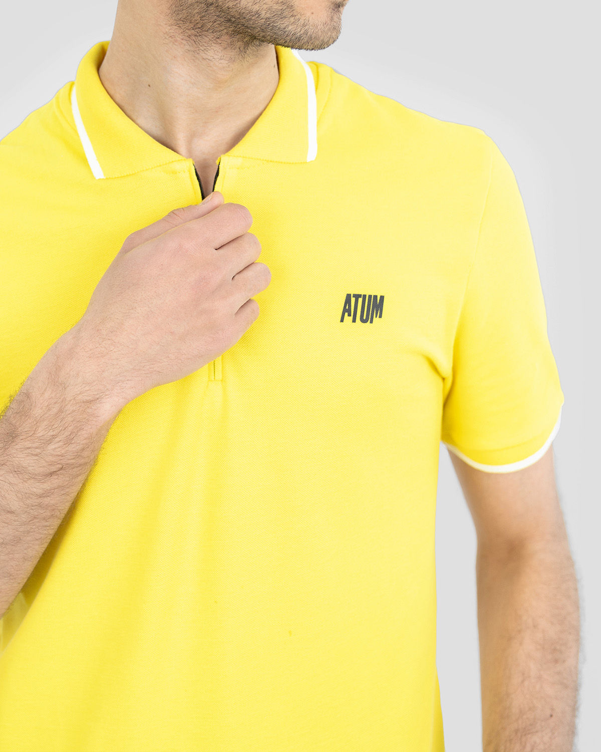Men's Yellow Polo Shirt-Atum -28069214
