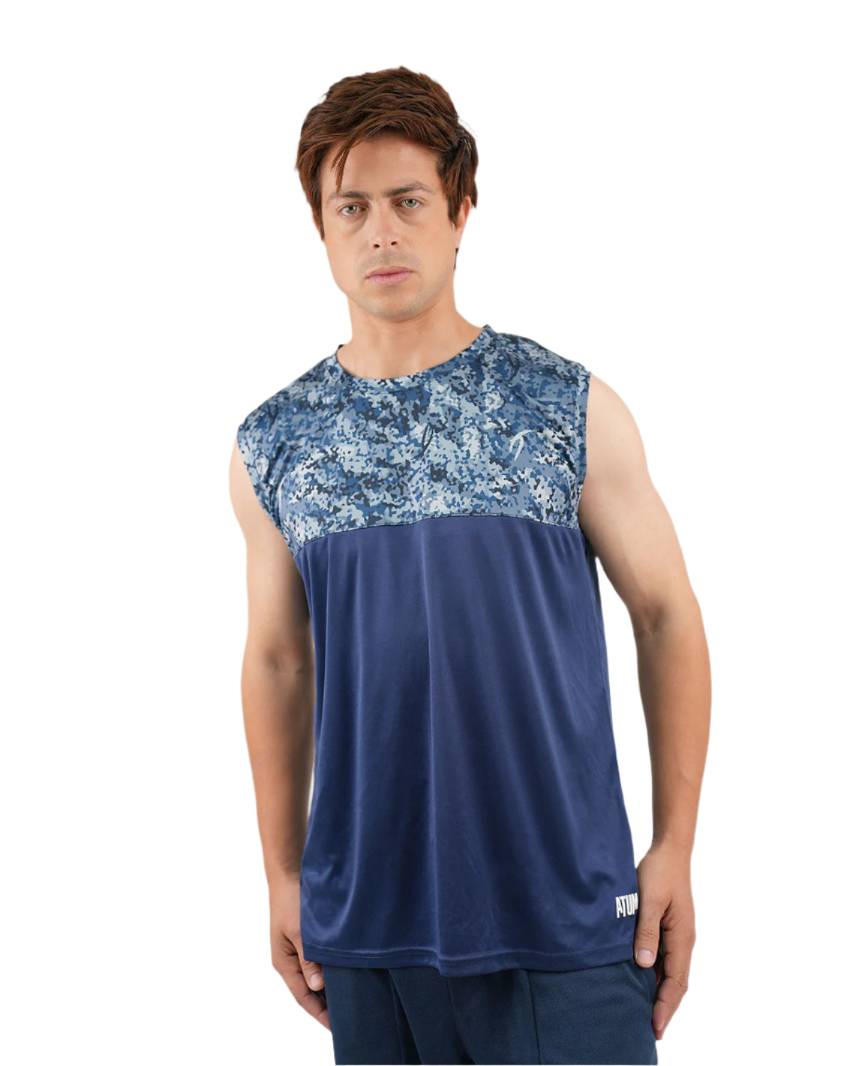 Hi-Dri Cut-Off Navy Tank Top-Atum -25918375