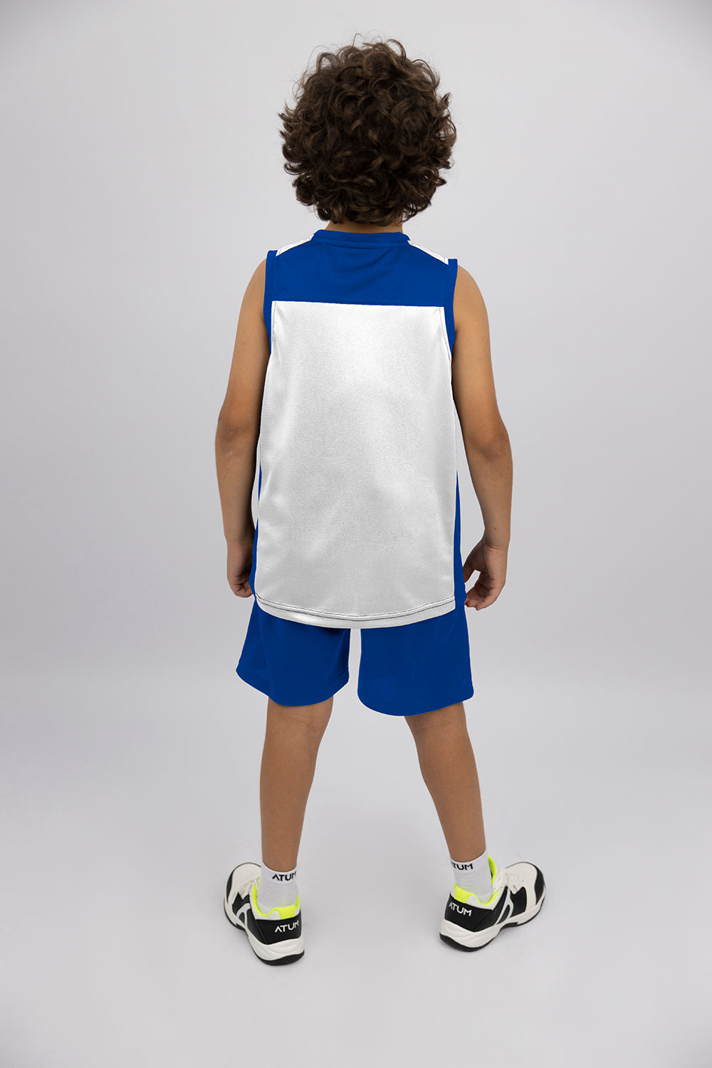Basic Vneck Blue Tank Top-Atum -51776628