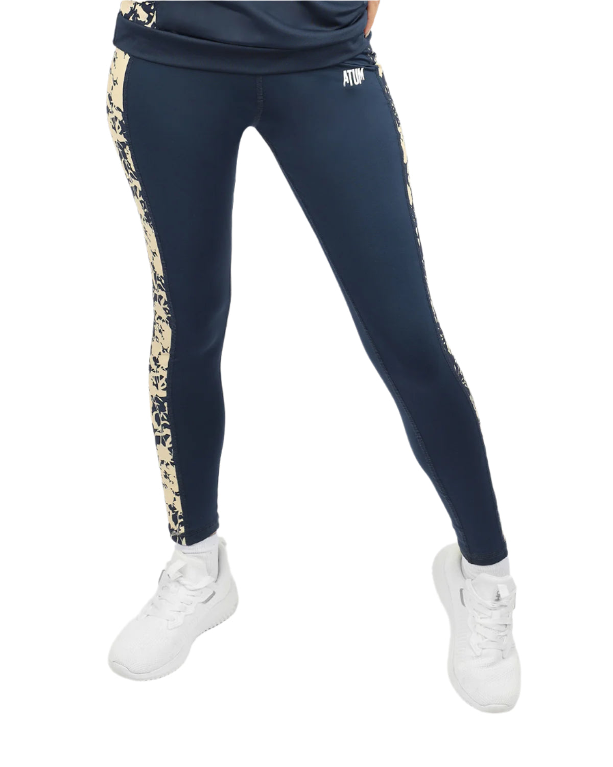 Printed Panel Navy Leggings-Atum -74788197