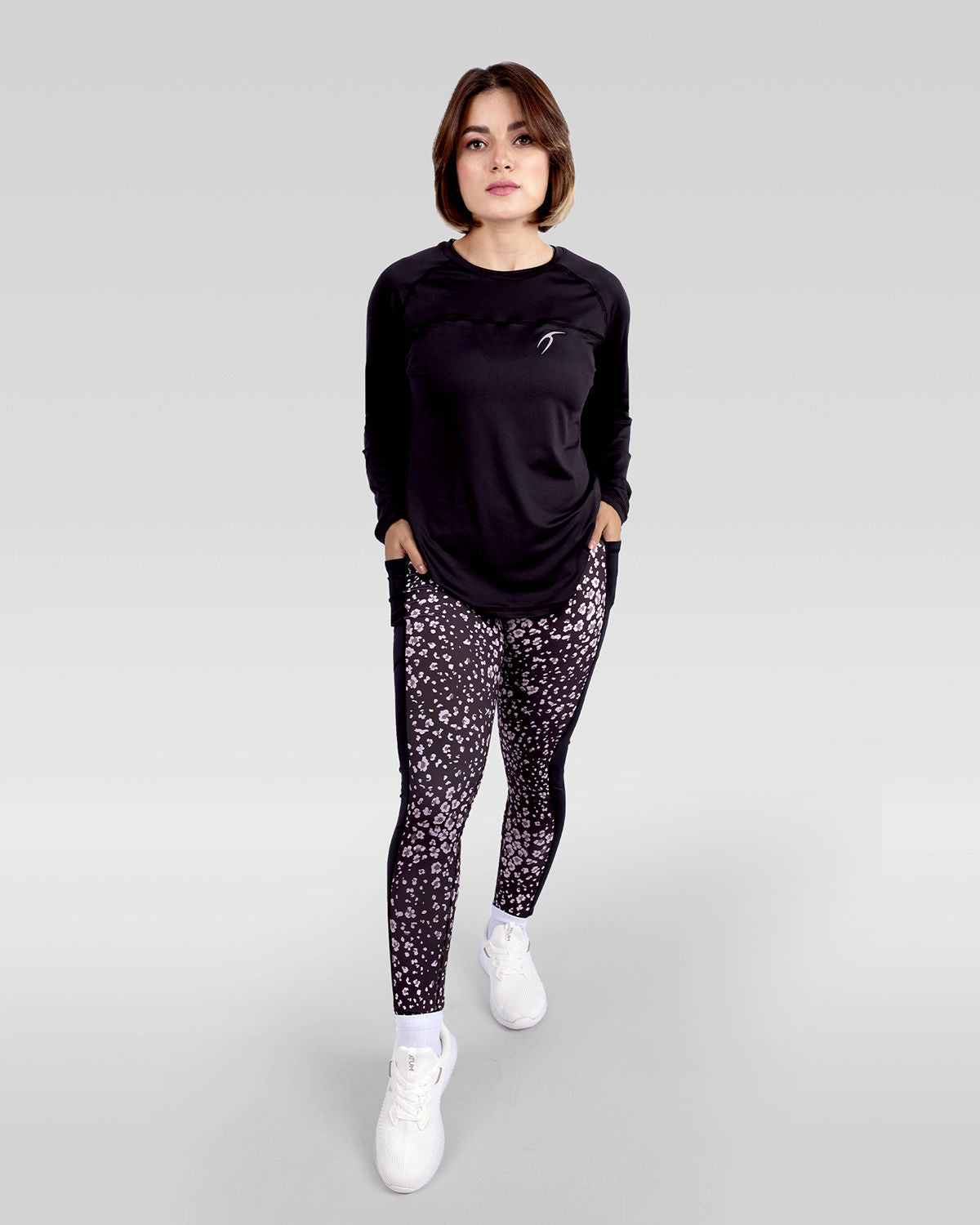 Women's Floral Rose Leggings-Atum -13723299