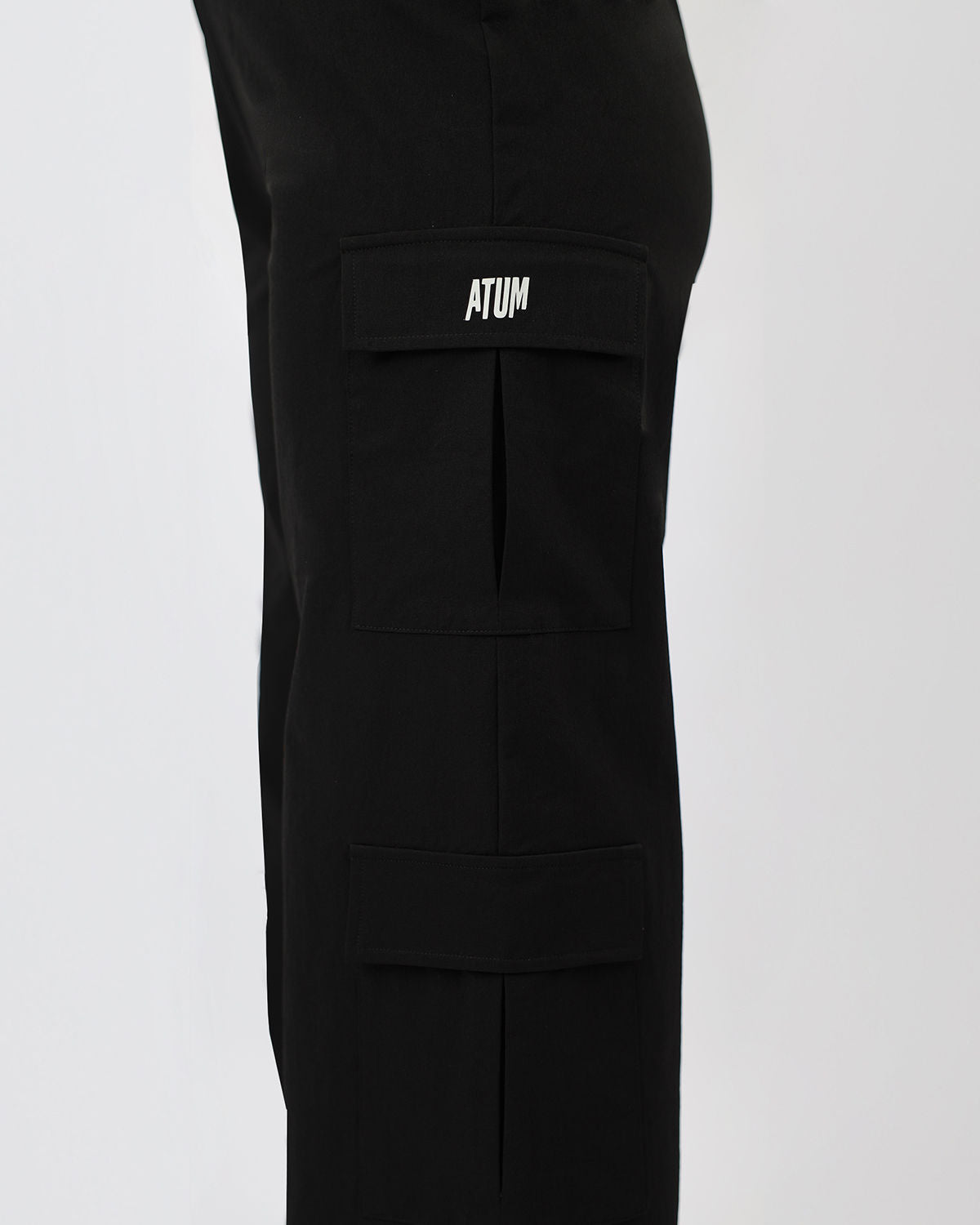 Women's Cargo Black Pants-Atum -94760006