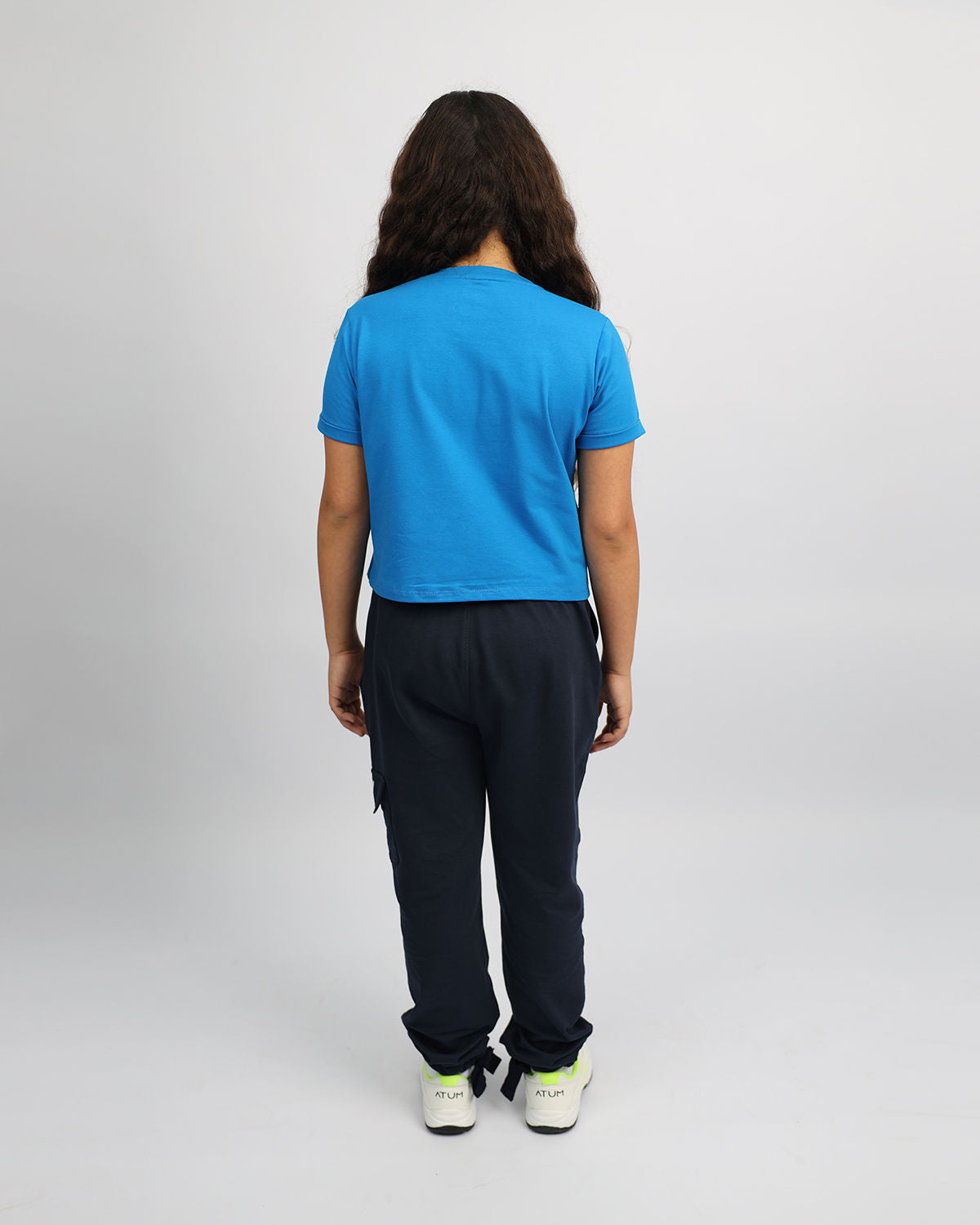 Girl's Basic Navy Sweatpants-Atum -30532646