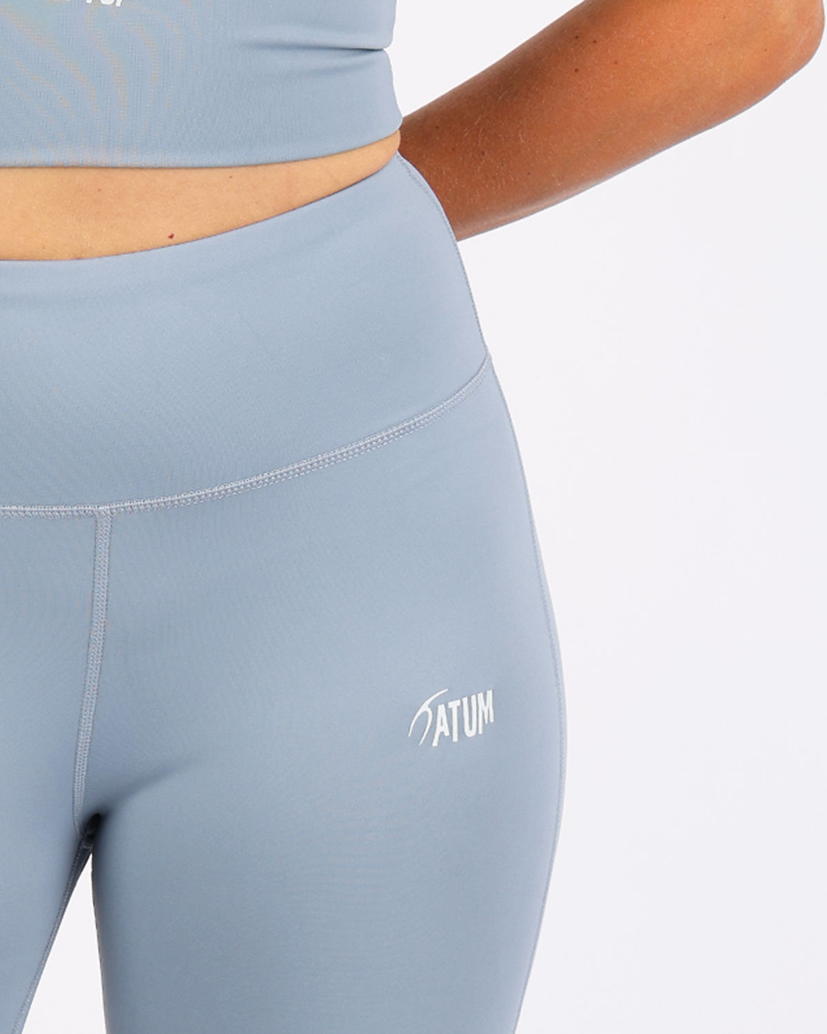 Wide Leg Yoga Light Blue Leggings-Atum -1085853
