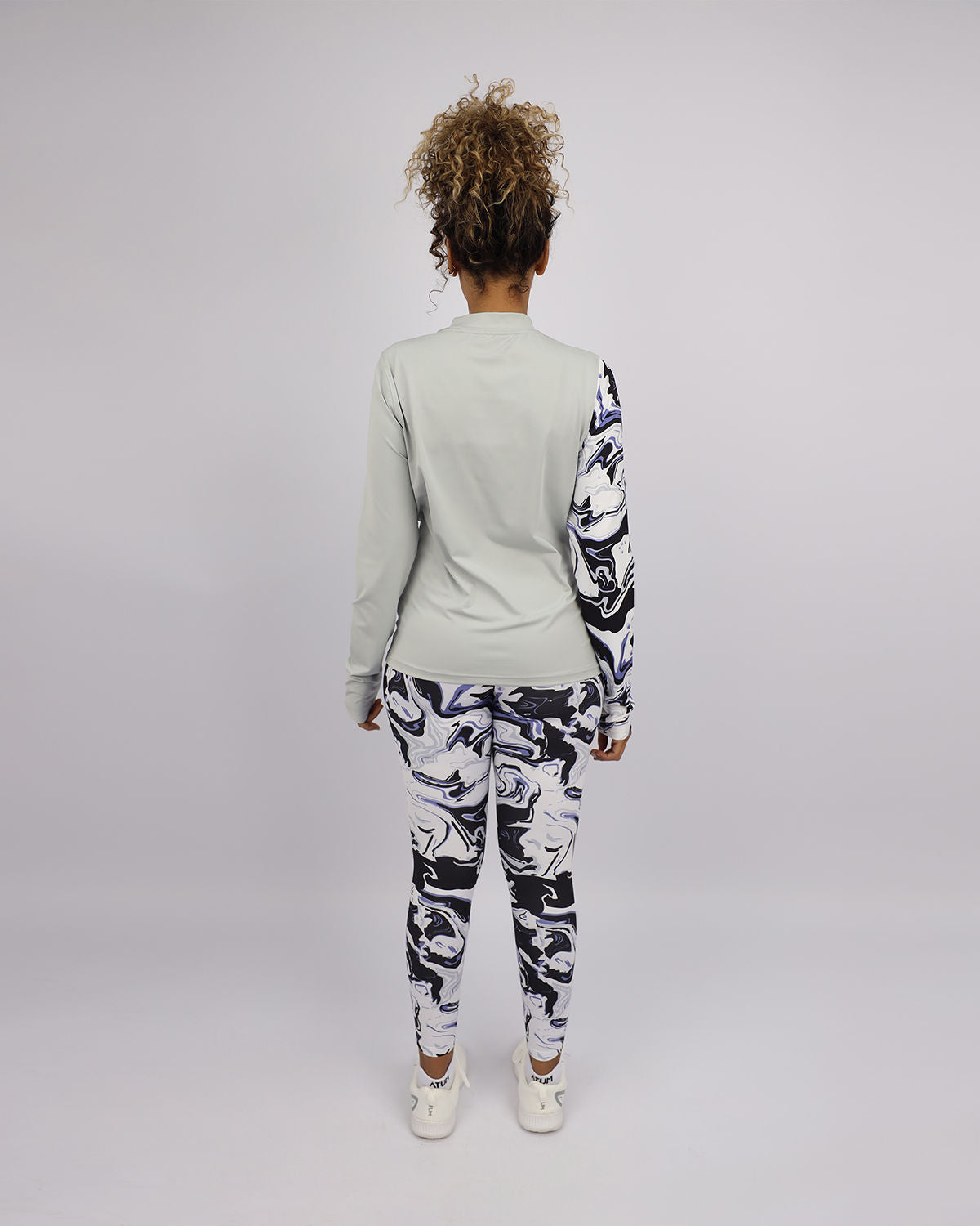 Blooming High Waist Purple Leggings-Atum -85277324