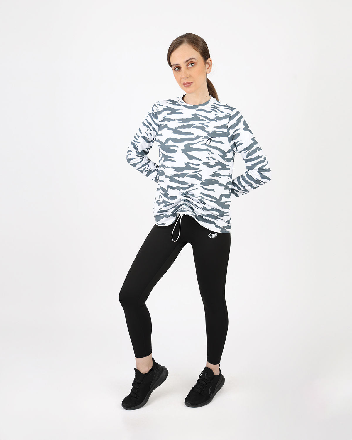 Cinchable Long-Sleeve Gray T-Shirt-Atum -3964294