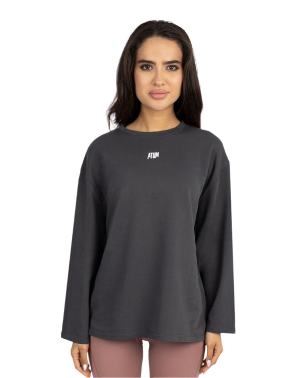 Elegance Oversize Gray T-Shirt-Atum -82820285