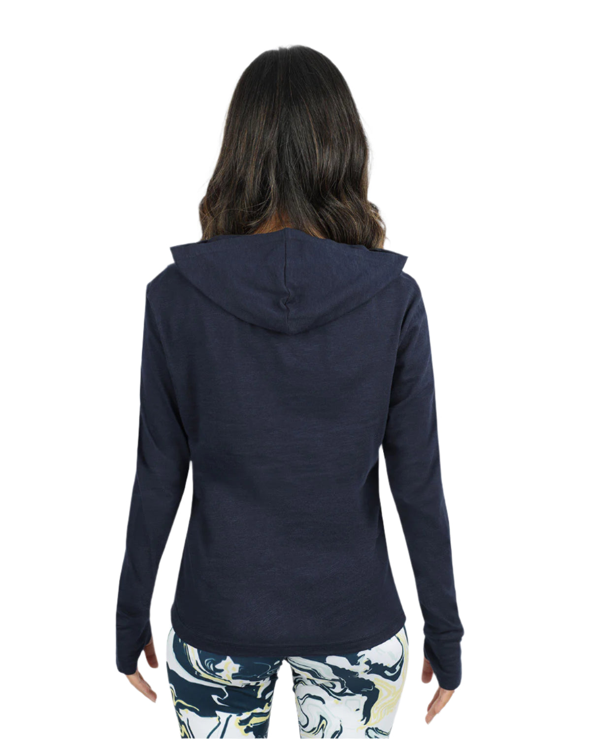 Women's Hooded Navy T-Shirt-Atum -40014245
